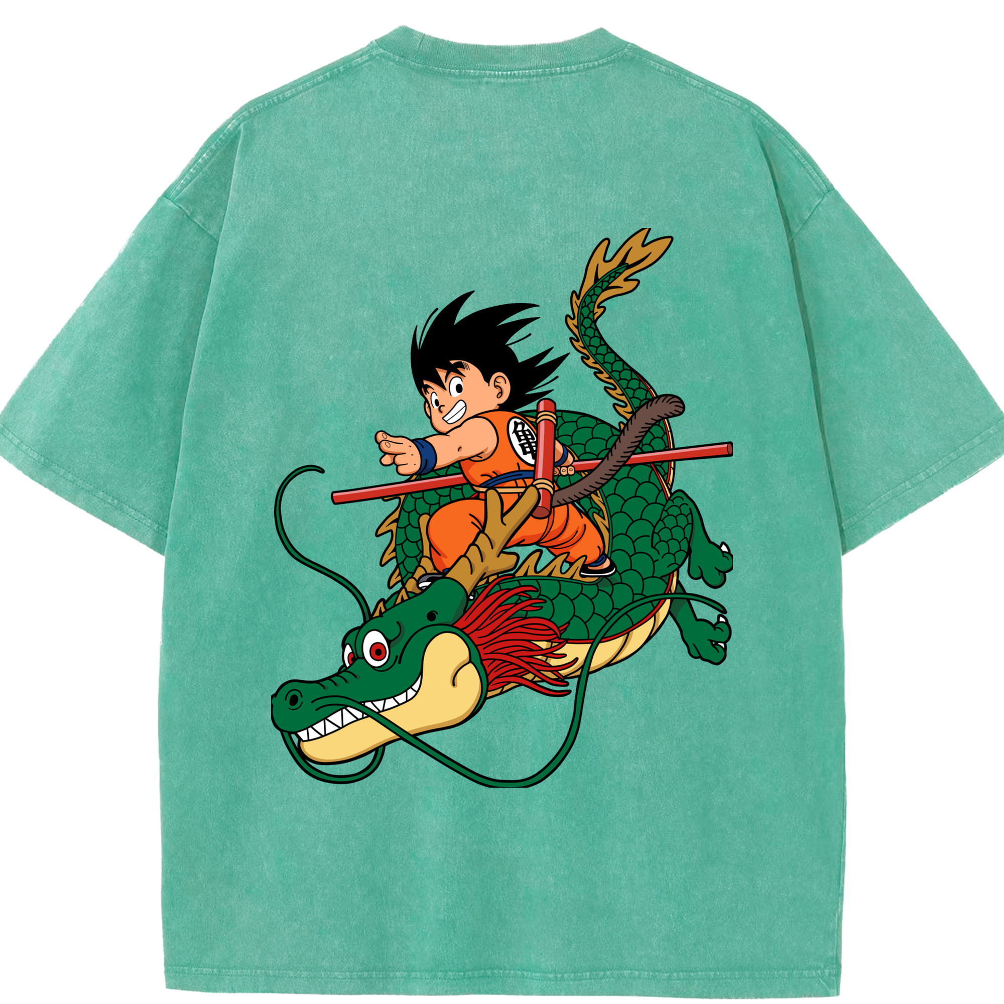 （画像用） ドラゴンボール 孫悟空（そん ごくう）Son Goku カカロット DRAGON BALL Kakarotto 綿100% ヴィンテージ風 半袖Tシャツ（背面プリント）